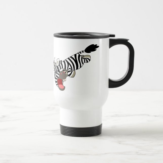 Cute Prankish Cartoon Zebra Commuter Mug (Right)