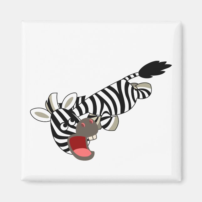Cute Prankish Cartoon Zebra Magnet (Front)