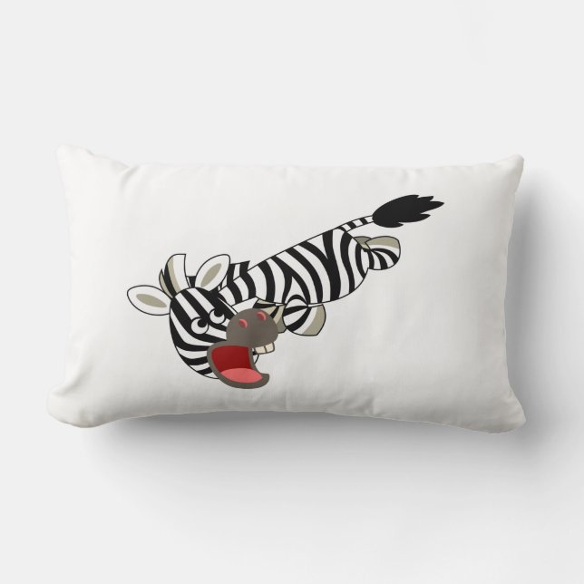 Cute Prankish Cartoon Zebra Pillow (Front)