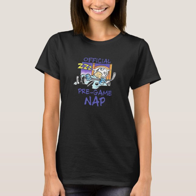 Cute Pre Game Sleep Hockey Player Nap Youth Adult T-Shirt (Front)