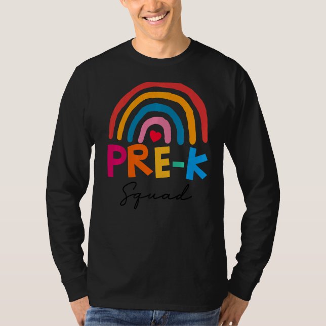Cute Pre K Squad School Admin Appreciation Back To T-Shirt (Front)