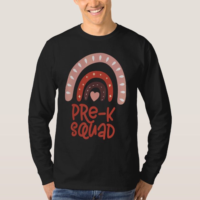 Cute Pre K Squad School Admin Appreciation Back To T-Shirt (Front)