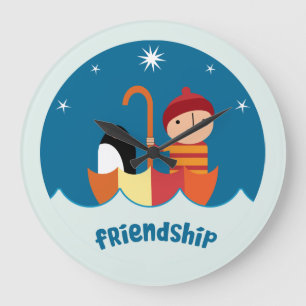 Cute Pre School K Lost And Found Friendship Large Clock