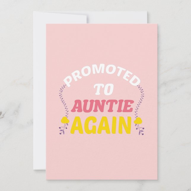 Cute Pregnancy Annoucement:Promoted To Auntie Announcement (Front)