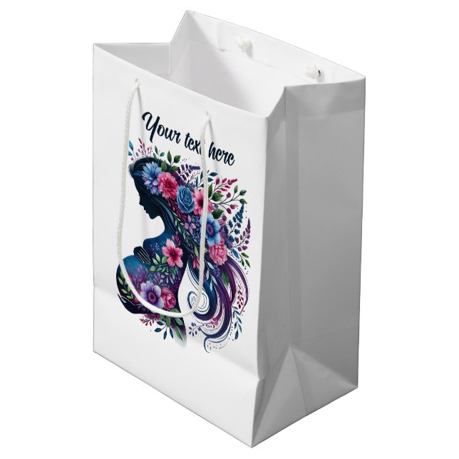 Cute Pregnant Mom customizable Medium Gift Bag (Front Angled)
