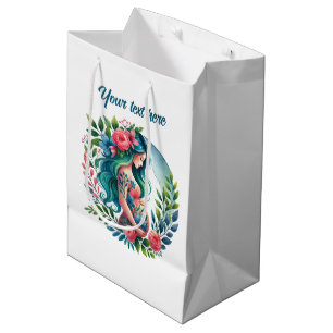 Cute Pregnant Mom customizable  Medium Gift Bag