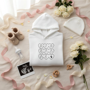 Cute Pregnant with Heart Letters Hoodie  Mom-to-Be