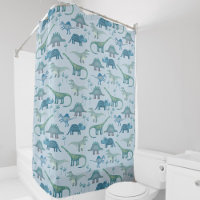 Cute Prehistoric Blue Dinosaur Pattern
