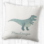 Cute Prehistoric T-Rex Dinosaur Personalized Throw Pillow<br><div class="desc">A fun Tyrannosaurus Rex dinosaur to stand out from the crowd. Grrr!
Change the name to customize.</div>