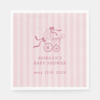 Cute Preppy Baby Stroller Baby Shower Napkin