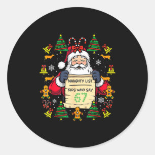 Cute Preppy Christmas,reindeer Brushstrokes Funny  Classic Round Sticker