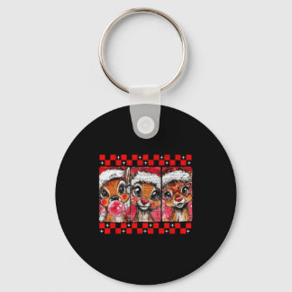 Cute Preppy Christmas,reindeer Brushstrokes Funny Keychain