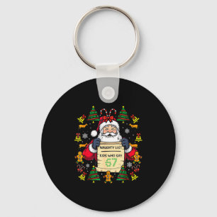 Cute Preppy Christmas,reindeer Brushstrokes Funny  Keychain