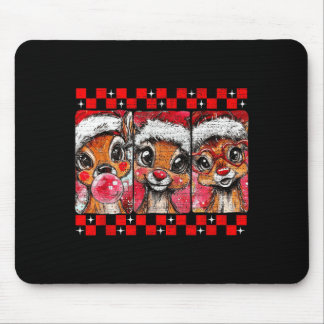 Cute Preppy Christmas,reindeer Brushstrokes Funny Mouse Pad