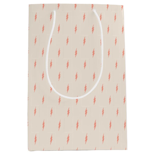 cute preppy esthetic pink lightning bolt medium gift bag (Front)