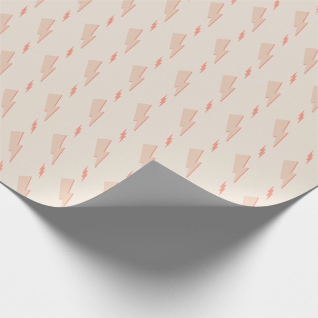 cute preppy esthetic pink lightning bolt wrapping paper (Corner)
