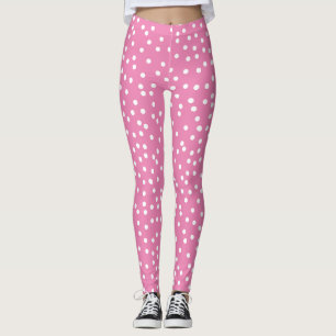 Cute & Preppy Polka Dots on Pink Leggings