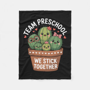 Cute Preschool Back To School Cactus Teacher Fleece Blanket