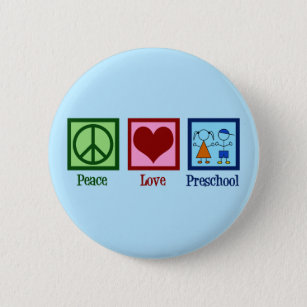 Cute Preschool Teacher Peace Love Pre-K 2 Inch Round Button