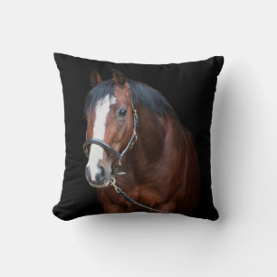 Cute pretty foal horse black background throw pillow