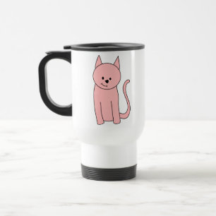 Cute Pretty Pink Cat Travel Mug