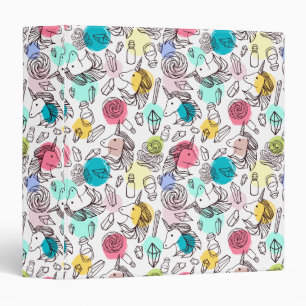 Cute Pretty Unicorn Pattern Binder