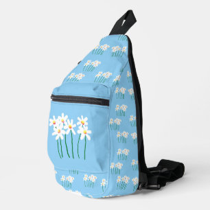 Cute pretty white daisies sling bag