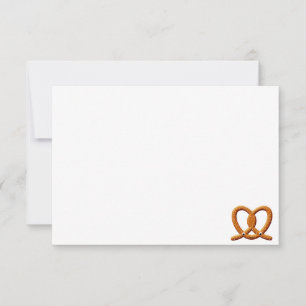 Cute Pretzel Drawing Blank Card
