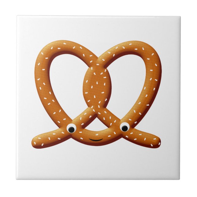 Cute Pretzel Drawing Prints Tile (Front)