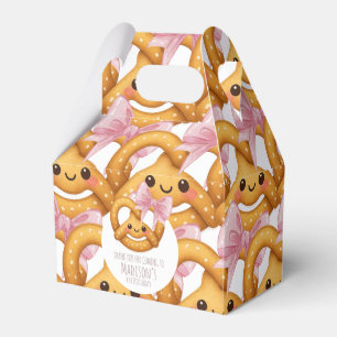 Cute Pretzel Girl Birthday Party Favor Box