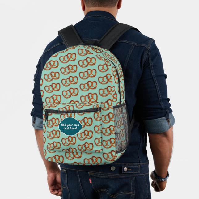 Cute Pretzel Twisted Loaf Pattern any colour / tex Printed Backpack (Insitu (Model))