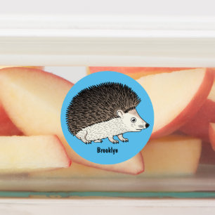 Cute prickly hedgehog cartoon illustration 