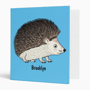 Cute prickly hedgehog cartoon illustration binder