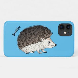 Cute prickly hedgehog cartoon illustration  iPhone 11 case