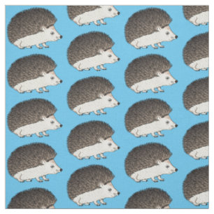 Cute prickly hedgehog cartoon illustration fabric