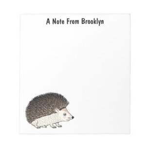 Cute prickly hedgehog cartoon illustration notepad