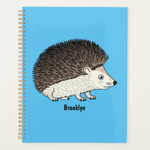 Cute prickly hedgehog cartoon illustration planner