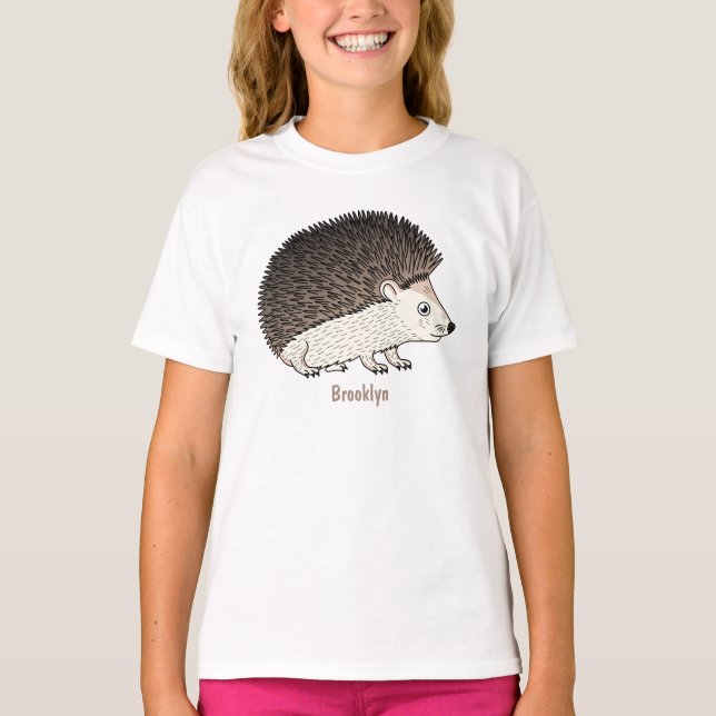 Cute prickly hedgehog cartoon illustration  T-Shirt (Front)