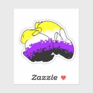 Cute pride bunny non-binaire sticker lgbt gay