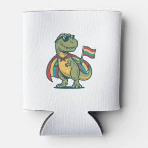 Cute Pride Dinosaur Vector Shirt Design_1 Can Cooler