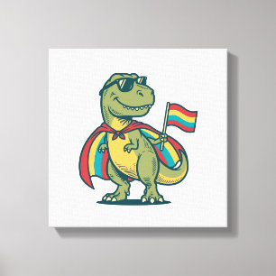 Cute Pride Dinosaur Vector Shirt Design_1 Canvas Print