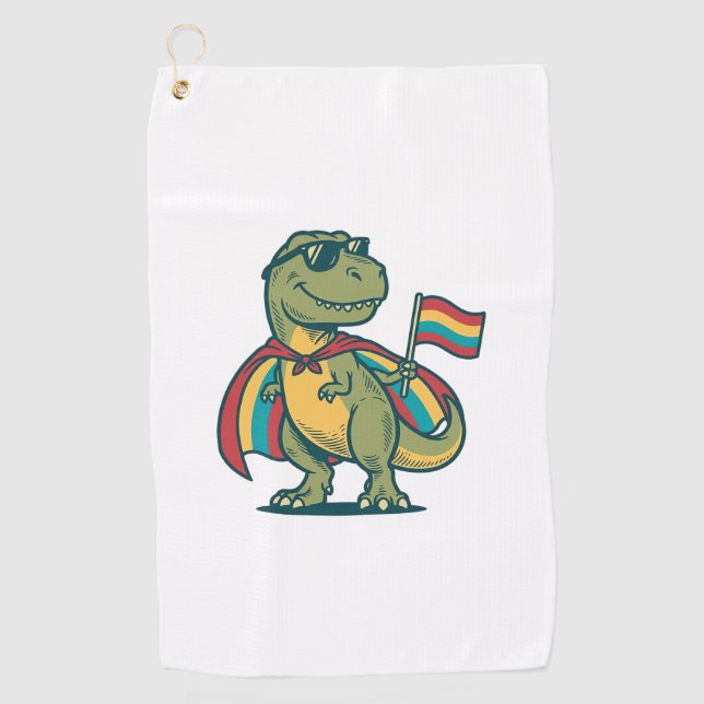 Cute Pride Dinosaur Vector Shirt Design_1 Golf Towel (Front)