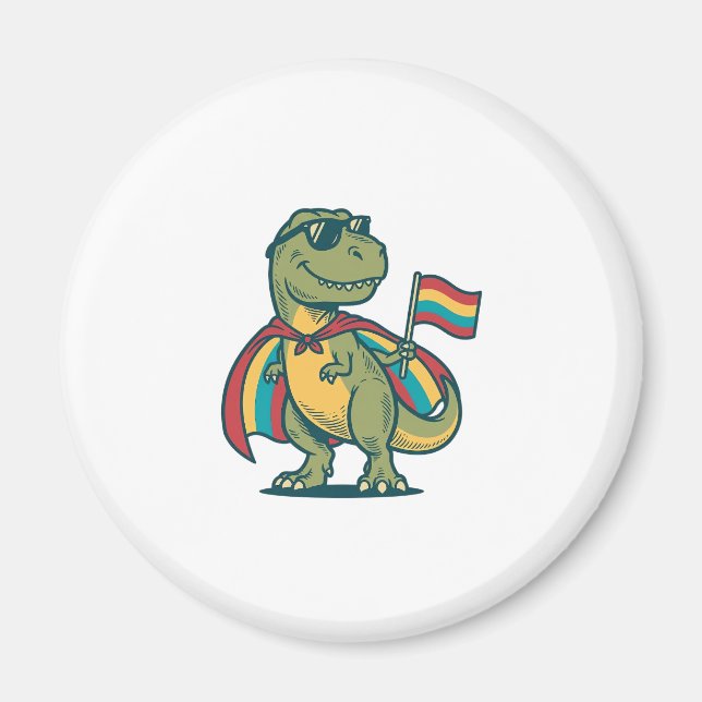 Cute Pride Dinosaur Vector Shirt Design_1 Magnet (Front)