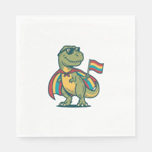 Cute Pride Dinosaur Vector Shirt Design_1 Napkin