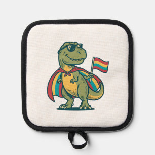 Cute Pride Dinosaur Vector Shirt Design_1 Pot Holder