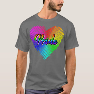 Cute Pride Heart LGBTQ Lesbian Rainbow Apparel Gay T-Shirt