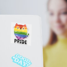 Cute Pride Kitty Watercolor Vinyl Decal