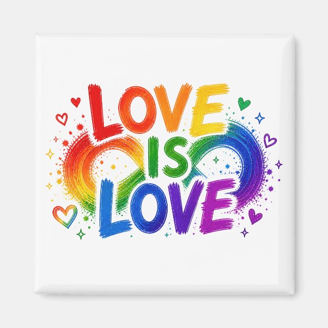 Cute Pride LGBTQ Fridge Magnet (Front)