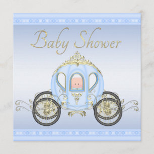 Cute Prince Coach Blue Baby Shower Invitation