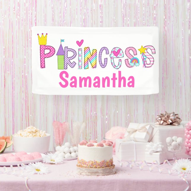 Cute Princess Alphabet Personalized Banner (Party)